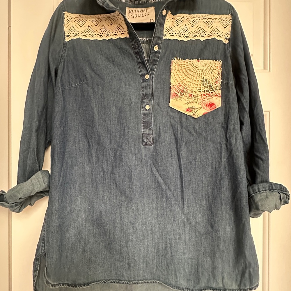 AZTHRIFTSOUL Custom Upcycled Button Up Shirt